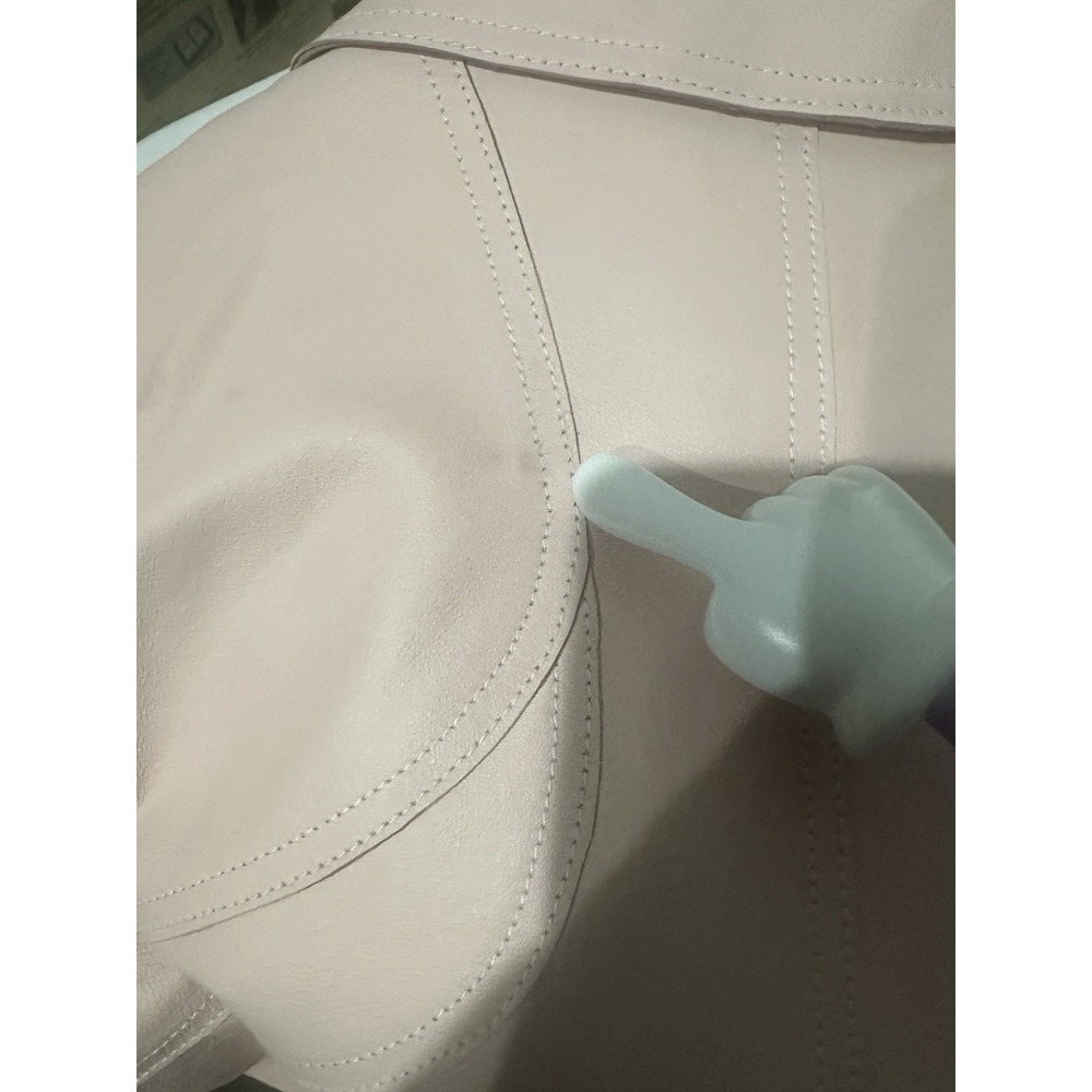 Spiegel Genuine Leather Jacket Pink Blush Puff Sleeve Y2K Cropped Women's Size 4 - Picture 10 of 16